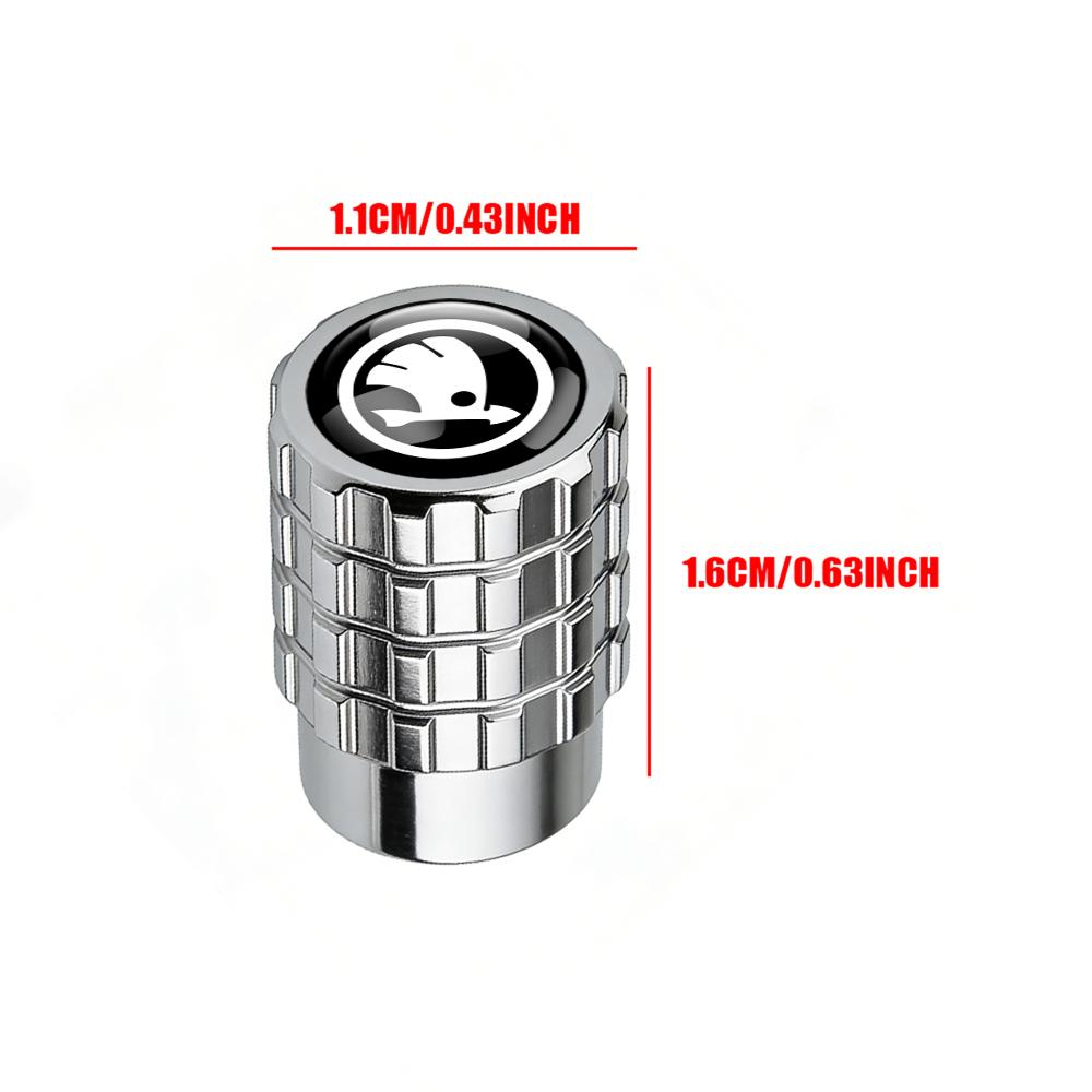 ADT1 Car Styling Metal Car Tire Valve Caps Dust Prevention Accessories For For Skoda Octavia MK2 MK3 A7 Fabia Karoq Kodiaq VII Rapid