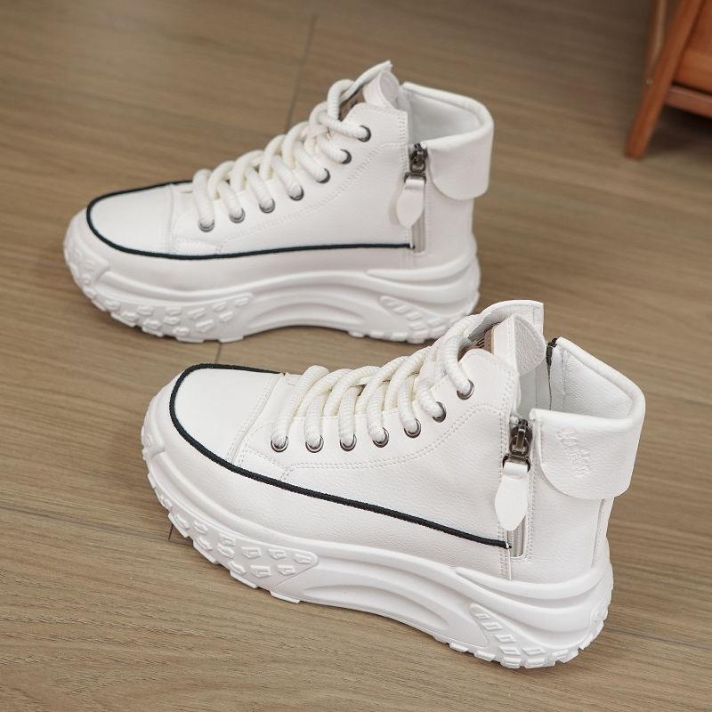 Женские высокие ботинки Весенние кроссовки на платформе со шнуровкой Нескользящие кроссовки Удобные кроссовки для бега на открытом воздухе Повседневные кроссовки Tenis De Mujer