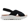 Clarks Двухслойные кожаные простые удобные модные сандалии Женские сандалии Черные 261719484