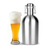 2L 64oz Beer Growler Homebrew Beer Making Hip Flask DIY Bar Tools Silver Stainless Steel Beer Bottle