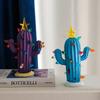 Christmas Cactus Resin Decorative Ornaments LED Home Light Design Atmosphere Green Plants Courtyard Desktop Design Atmosphere