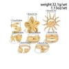 Ingemark 8Pcs/Set Creative Sunflower Scallop Open Rings for Women New Trend Vintage Irregular Water Drop Ring Couple Jewelry Men