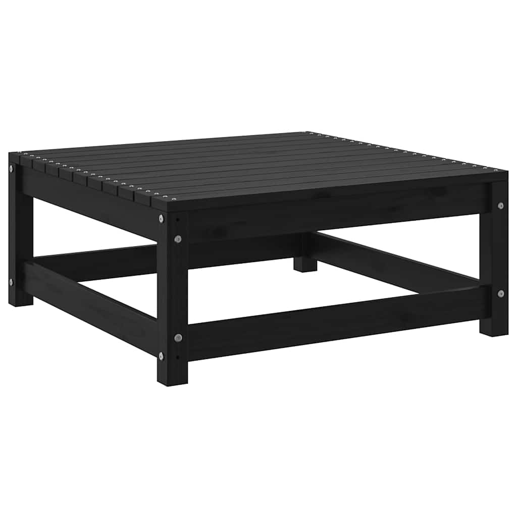 2 Piece Garden Lounge Set with Cushions Black Solid Pine Wood