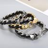 Плетеный кожаный браслет в стиле панк-волк, мужской браслет в форме черепа дракона, мужские браслеты с подвесками на руку, роскошные ювелирные изделия из нержавеющей стали, гот