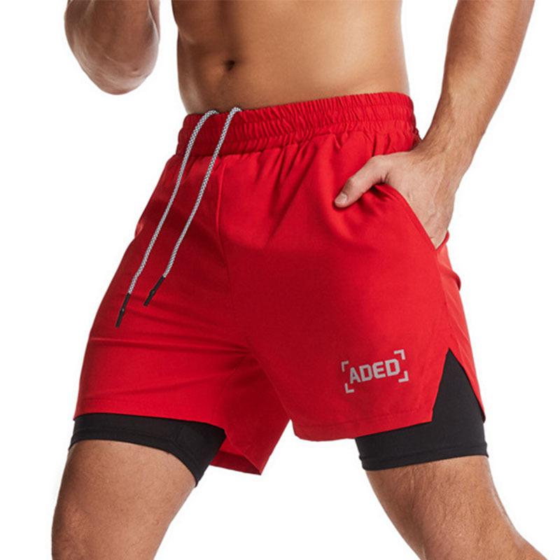 Шорты для тренировок Crazy Muscle, мужские, скоростные, сухие, двухслойные, с рисунком пентаграммы для марафона