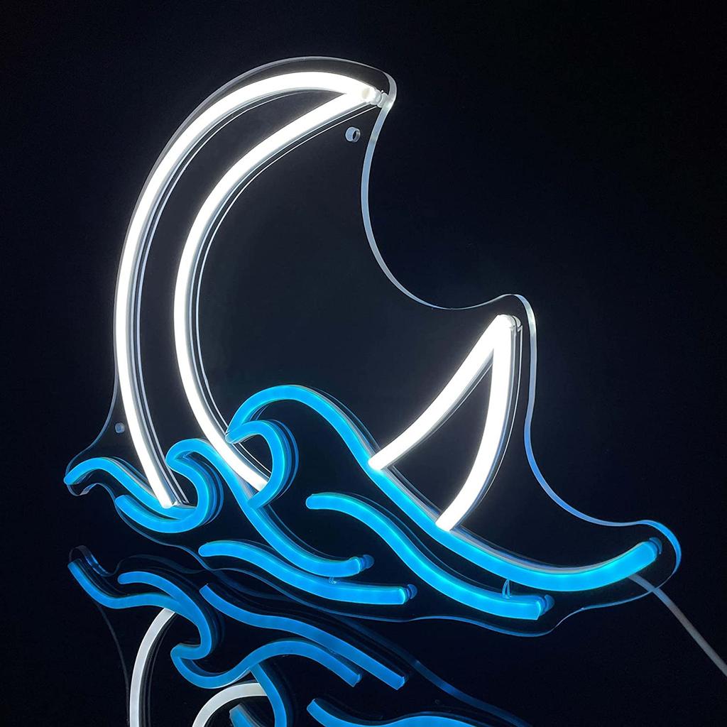 Sunrise Sunset Neon Moon Over the Neon Twilight LED Neon Wall Room Anime Neon Acrylic Moon Sign Sign, Sea, Light, Moonwave, Sign, Decor, Light,