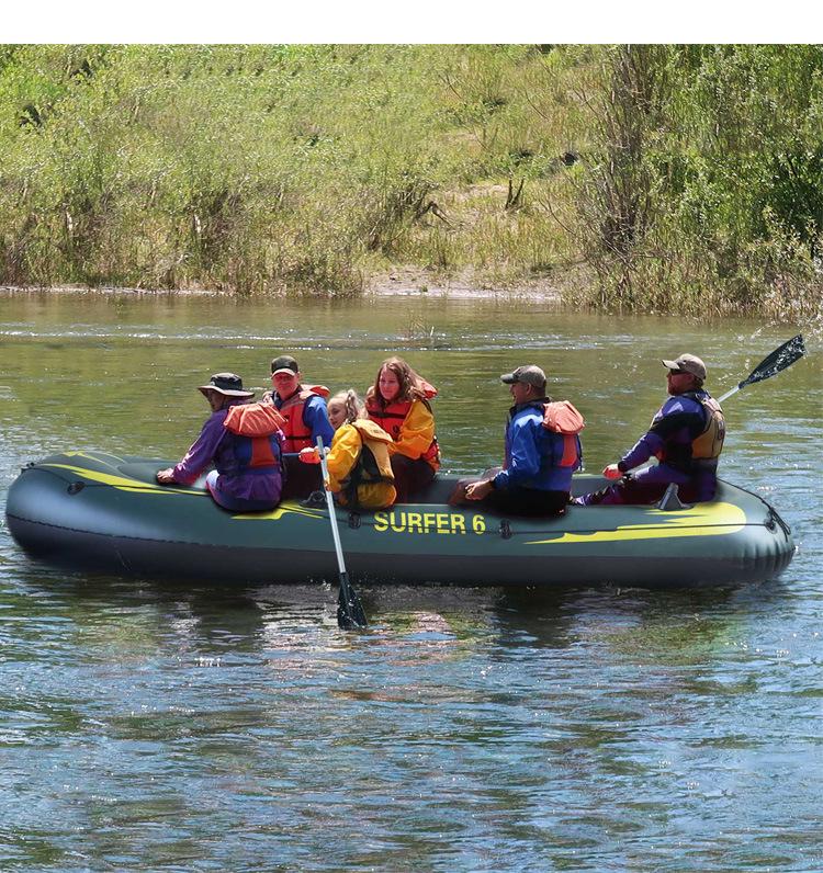 Inflatable Kayak Fishing Boat - Military Green Raft and Dinghy