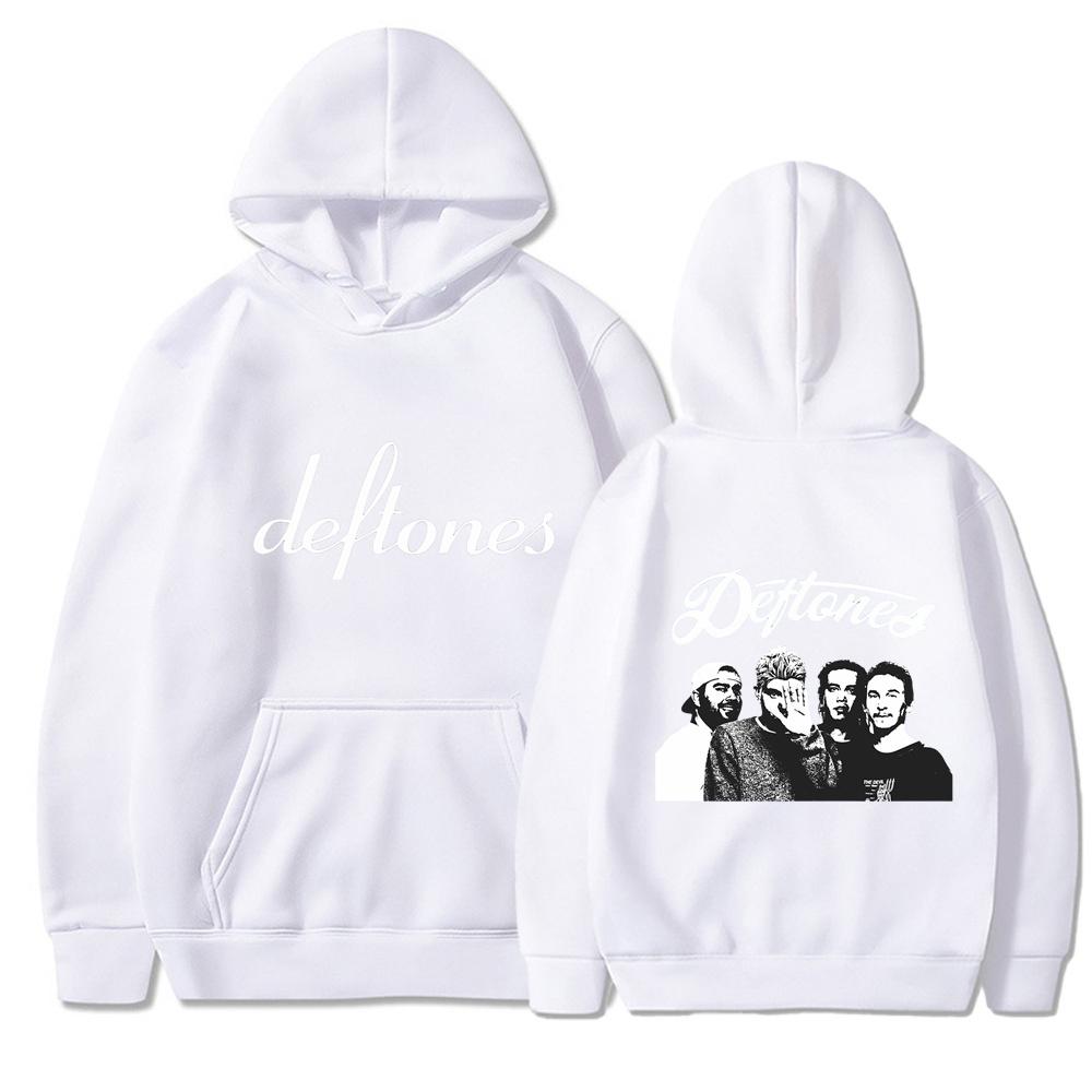 Худи Deftones Красное Мерч Рок-группы Ну-метал Гранж Y2K Уличная одежда Унисекс С длинным рукавом с фото-принтом группы