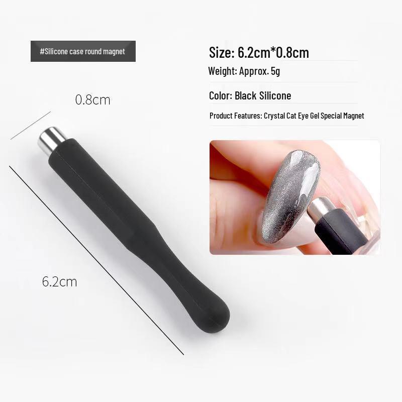 Heart-Shaped Cat's Eye Magnetic Beads with Snake Pattern - Detachable Multi-functional Nail Salon Tool.