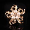 Хрустальная жемчужная 3D брошь-цветок, кольцо двойного назначения, булавка-корсет, долговечный цвет, изысканная гипоаллергенная, подарок для лучшей подруги
