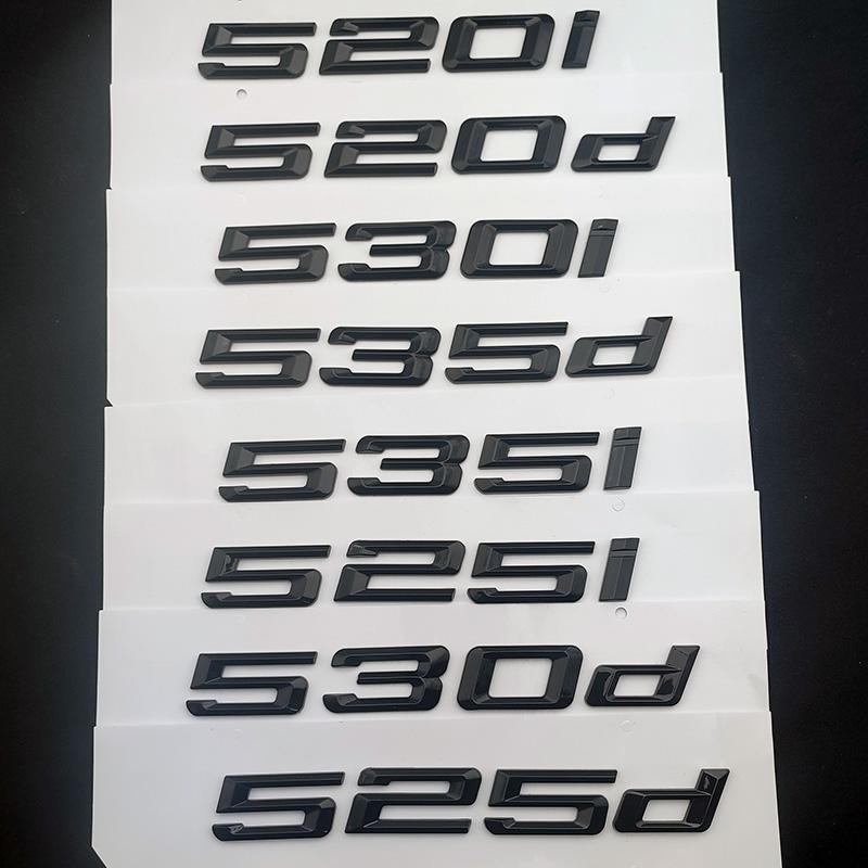Black Letters For Car BMW 520i 520d 525i 525d 530i 530d 535i 535d Logo E60 E39 E34 F10 Xdrive Trunk Emblem Sticker Accessories LM8
