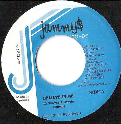 7-дюймовая пластинка SHAKA POW, DAVILLE - Believe In Me / Residents NONE Jammy's Records Ямайка Регги, Ска и Даб Б/у