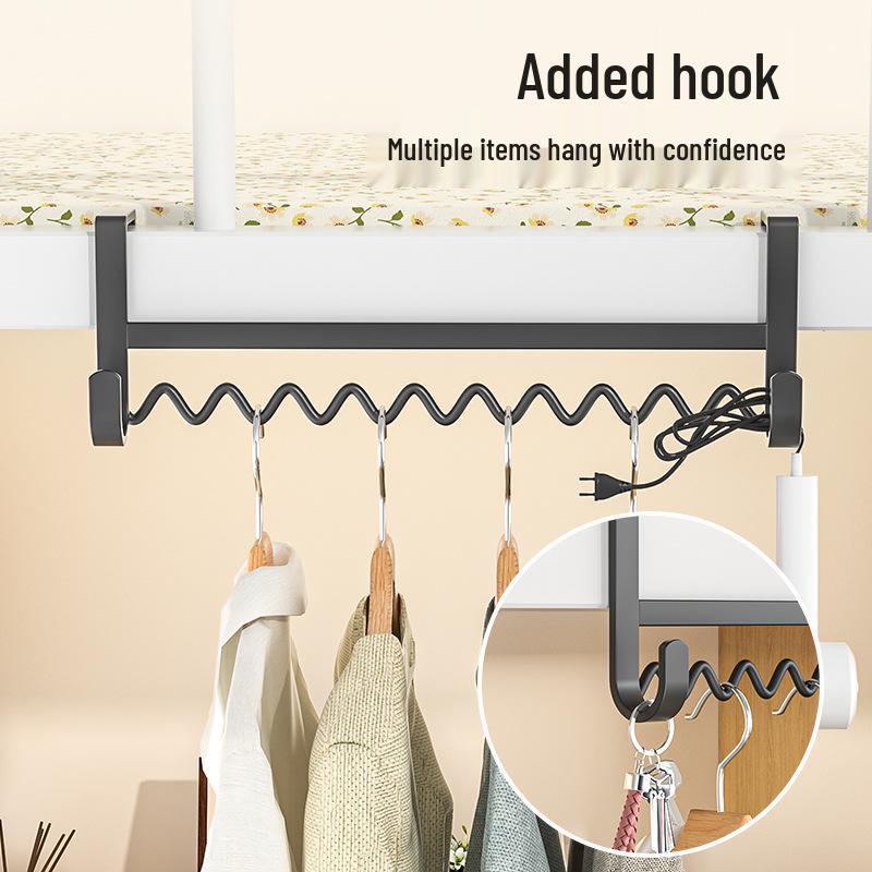 Подвесная прикроватная вешалка для одежды и крючок для хранения на верхнем/нижнем ярусе.