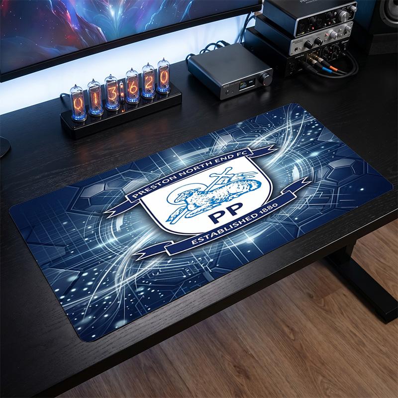 Preston North End Football Print Large Mouse Pad, Anti-Slip Extended Gaming Desk Mat for Office Home