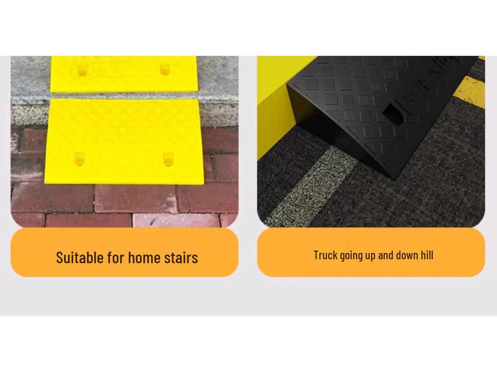 Uphill Step Mat: Plastic Slope Curb Car Sill and Speed Bump