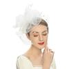 Fascinator Hat Sheer Mesh Large Flower Veil Retro Elegant Photo Prop Hair Accessory Women Wedding Cocktail Tea Party Bridal Cap Party Wear