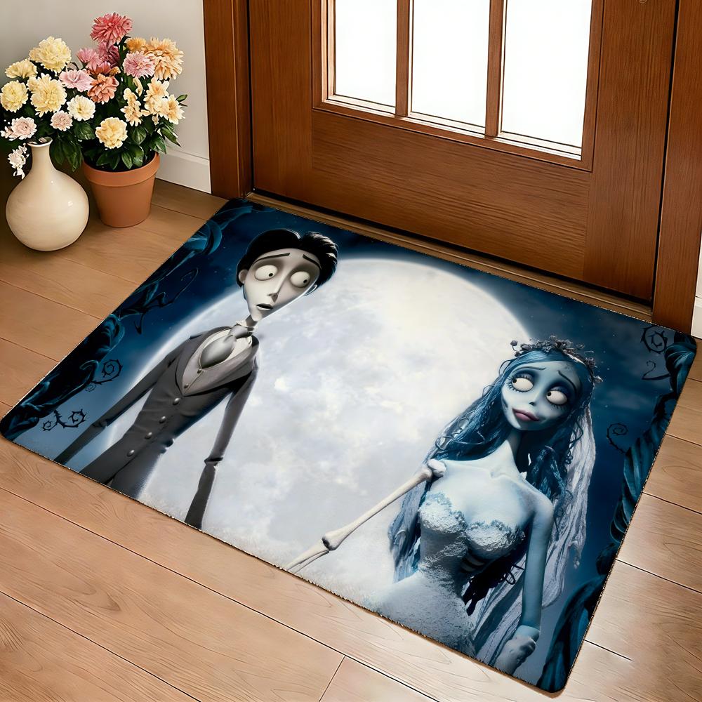 C-Corpse Bride Cartoon Floor Mat Cozy Flannel Soft Thick Non-Slip Mat For Living Room Bedroom Kitchen Decor Rugs