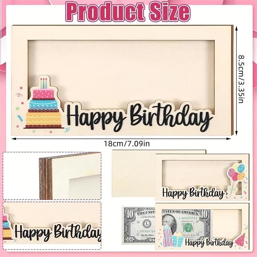 1pc Wooden Cash Gift Wallets Birthdays Party Decoration DIY Cash Envelopes Greeting Cards for Birthday Handmade Wallet Gifts Box