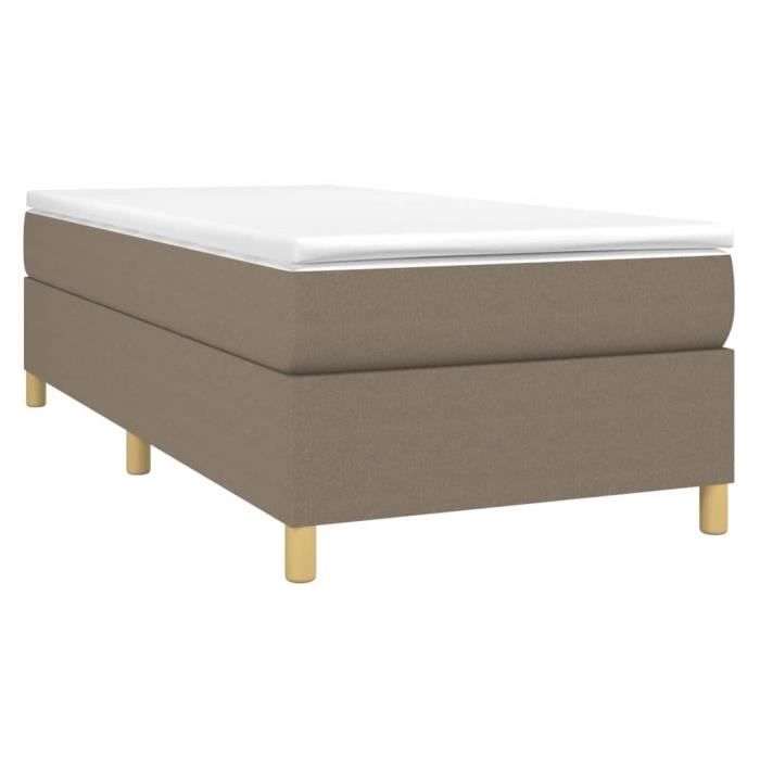 3144502 vidaXL Divan Bed with Mattress Taupe 100x200 Cm Fabric
