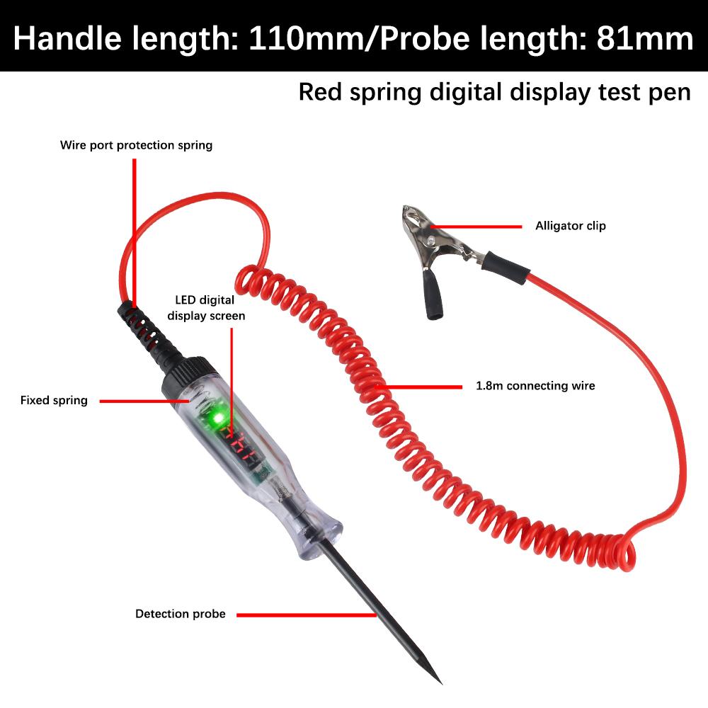 Диагностические инструменты Универсальный цифровой ЖК-дисплей DC/Измерительный щуп Pen Детектор цепи Измерительная ручка для автомобильного дисплея Автомобильные аксессуары Тестер напряжения