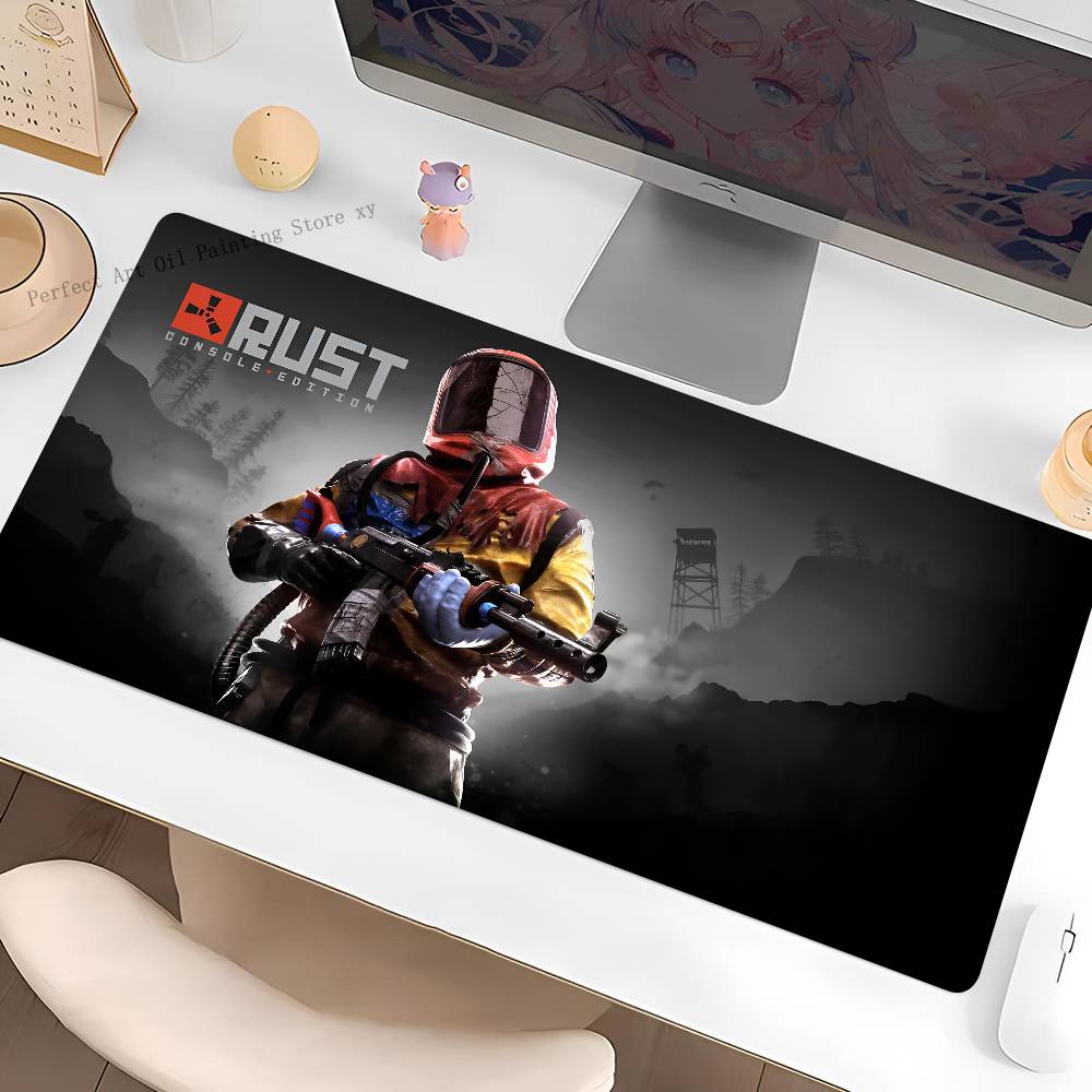 Rust The Game Коврик для мыши Большой коврик для клавиатуры и стола Игровой коврик для мыши С заблокированными краями Нескользящий коврик