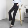 Spring 2026 Women's Black High-Waisted Elastic Flare Suit Pants