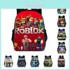 Двухслойный водонепроницаемый рюкзак Roblox с цветочным принтом для детей, идеально подходит для школы и путешествий