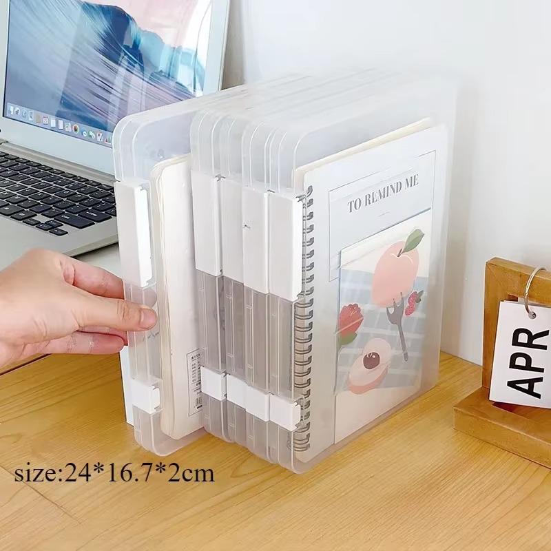 File Storage Box Transparent Double Buckle Plastic Archive Box Waterproof Dustproof Visa Graduation Certificate Information Box