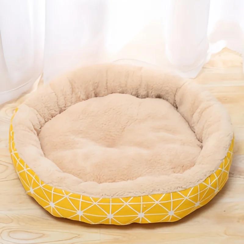 Pet Cat and Dog Bed Warm Comfortable Dog House Soft PP Cotton Nest Dog Basket Mat Autumn and Winter Waterproof Cat Bed Kennel