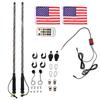 2 Pcs LED Whip Lights 20 Colors Waterproof Off Roaded Flagpole RGB Light with Remote Control Flag