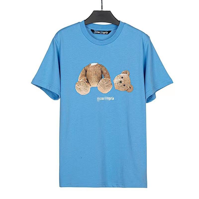 SS Cartoon Bear Print T Shirt Loose Fit Unisex Casual Short Sleeve Tops