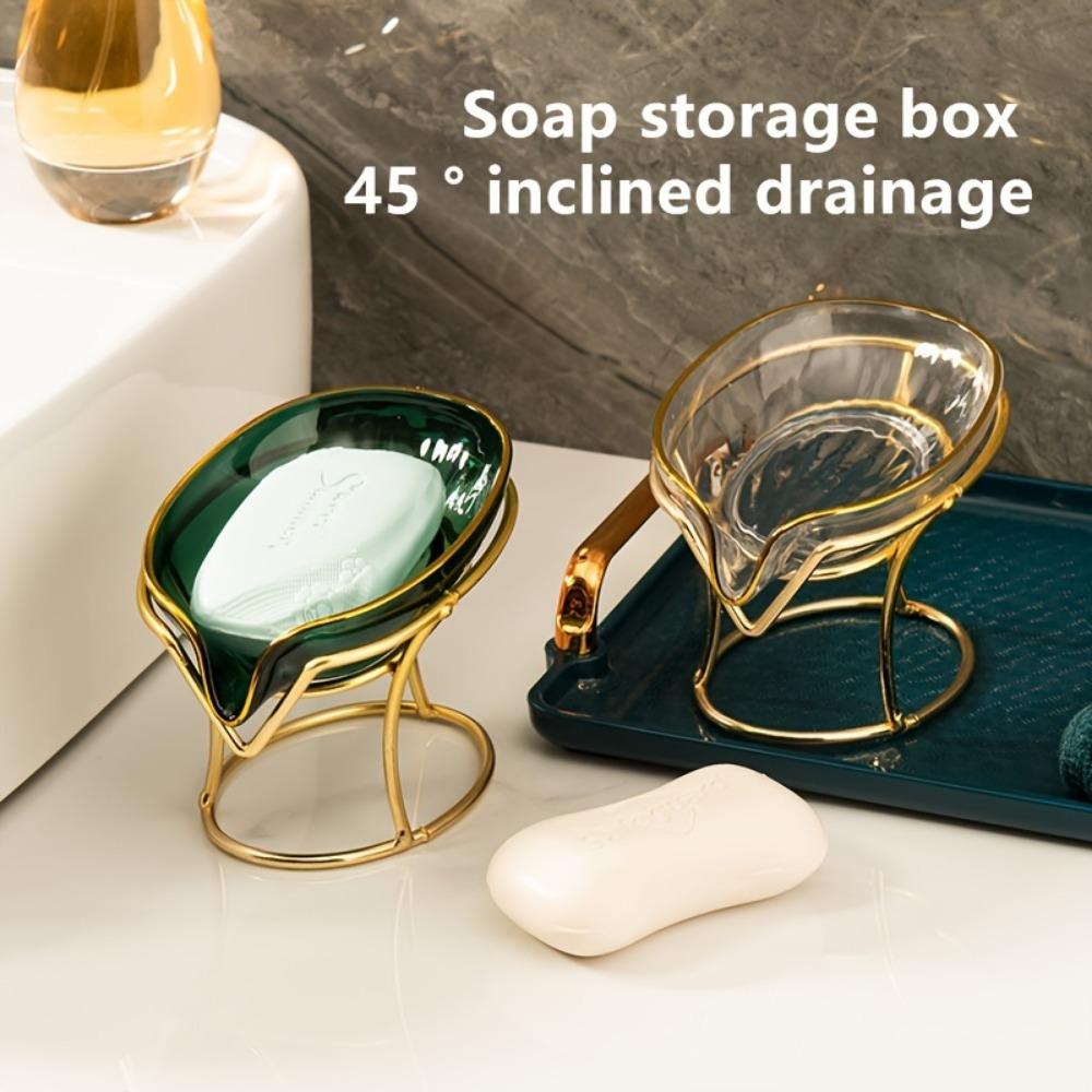 Мыльница Коробка Ванная комната Душ Держатель для мыла с металлическим кронштейном Слив Портативный лист в форме туалета Прачечная Мыльница Поднос для бассейна