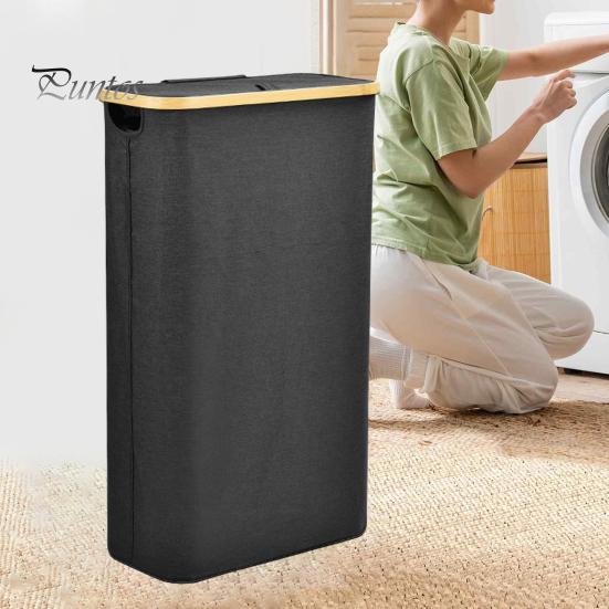 Корзина для белья с пылезащитной крышкой, складная конструкция, большая вместимость, водонепроницаемая корзина для грязной одежды, органайзер для хранения игрушек, одеял
