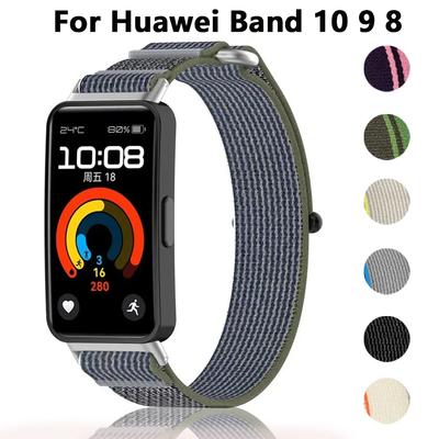 Нейлоновый плетеный ремешок-петля для Huawei Band 10/9/8 Регулируемый браслет для часов Аксессуары для умных часов Спортивный дышащий ремешок