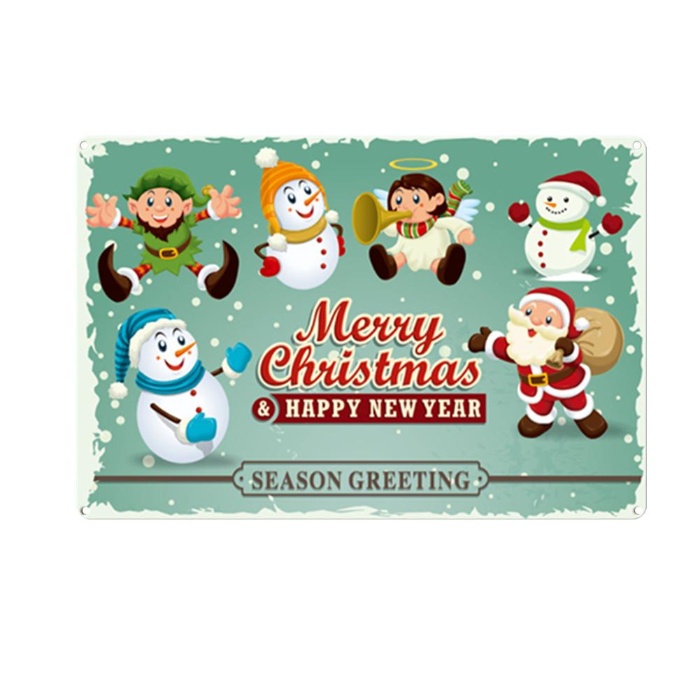 С Рождеством металлическая жестяная вывеска доска Санта-Клаус плакаты Новый год железная живопись домашний бар кафе паб украшения настенные художественные тарелки