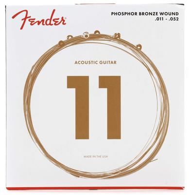 Струны для акустической гитары Fender, фосфорная бронза, шарики для акустической гитары 60CL, индивидуальные легкие струны, конец, .011-.052