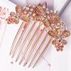 Металлический гребень для волос с семью зубцами и стразами и шпилька - корейский стиль