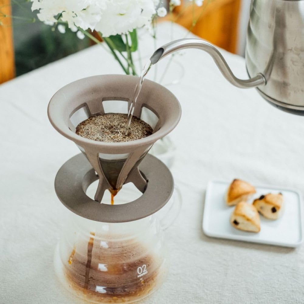 HARIO BATON Series Cafe Old Dripper BATON 02 Coffee Drip Coffee Maker (1-4 cups) Stainless Steel Mesh Made in Japan BT-CFOD-02