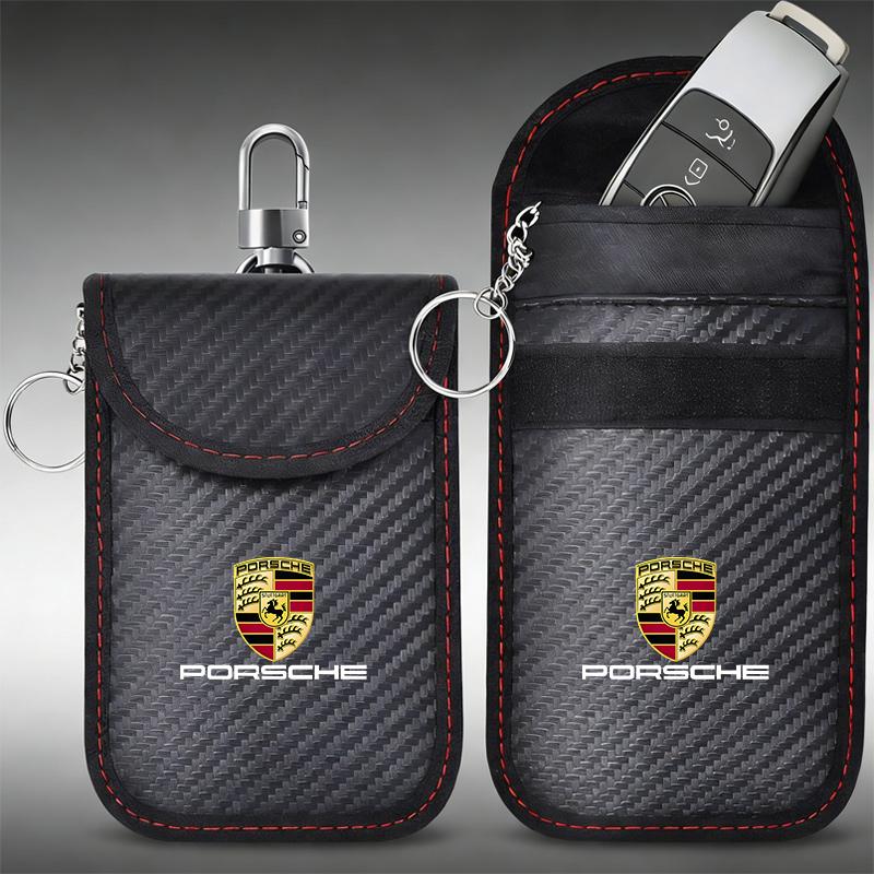 Car Key Case Signal Blocker Bag Shielding Pocket For Porsche Panamera Cayenne Taycan 911 718 Macan Carrera-GT 928 944 968 CY5