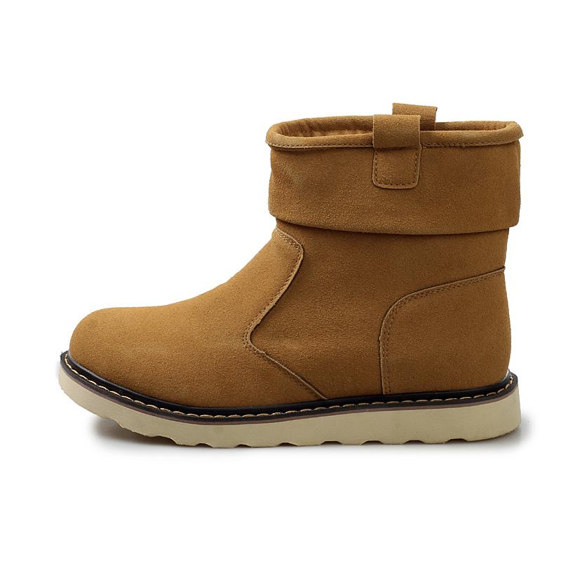 Handmade Genuine Leather Comfy Soft Lined Men Ankle Snow Boots Warm Waterproof Winter Outdoor Cold Weather Footwear