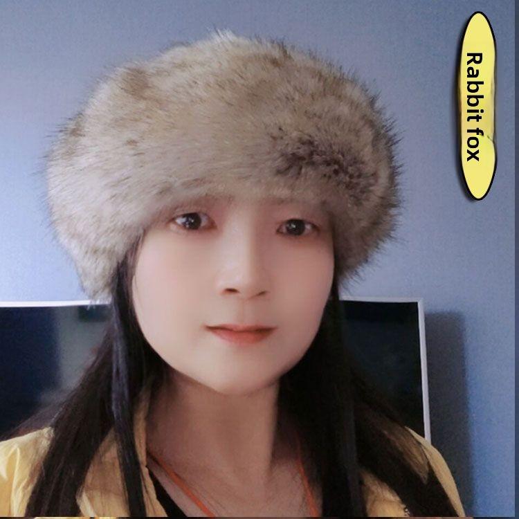 Новая шляпа с большим обхватом головы, шляпа с открытым верхом из искусственного лисьего меха, теплая осенью и зимой, пушистая шляпа-кольцо без верха, модная девушка