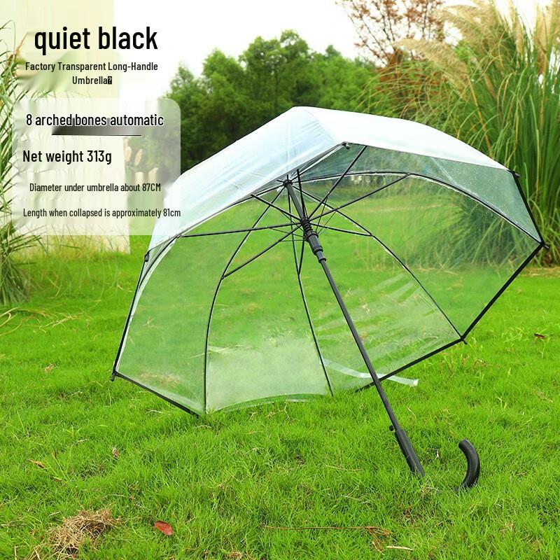 NANQIAO Большой прозрачный зонт-трость с двойным куполом