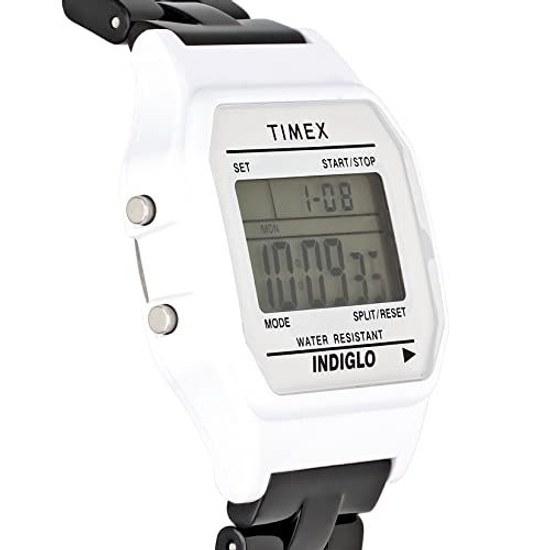 TIMEX Классические Цифровые Плитка Коллекция Белый Циферблат Смола Кварц 36 ММ Американские Часы Унисекс Черный