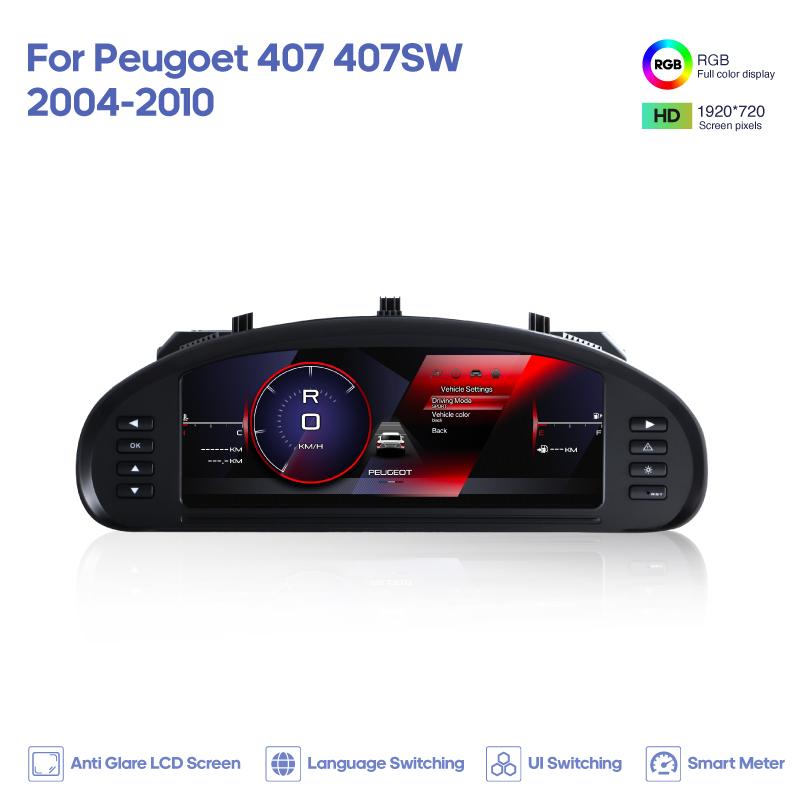 Для Peugeot 407 407SW 2004-2010 Цифровая приборная панель Панель приборов Спидометр Plug and Play Беспроводной CarPlay
