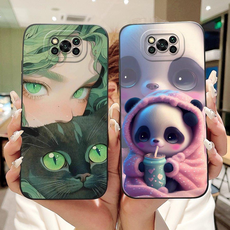 Phone Case For Xiaomi Poco X3 Pro Cases Simple Pattern Shockproof Back Cover Soft TPU For Xiaomi Poco X3 PocoX3 NFC Case Bumper
