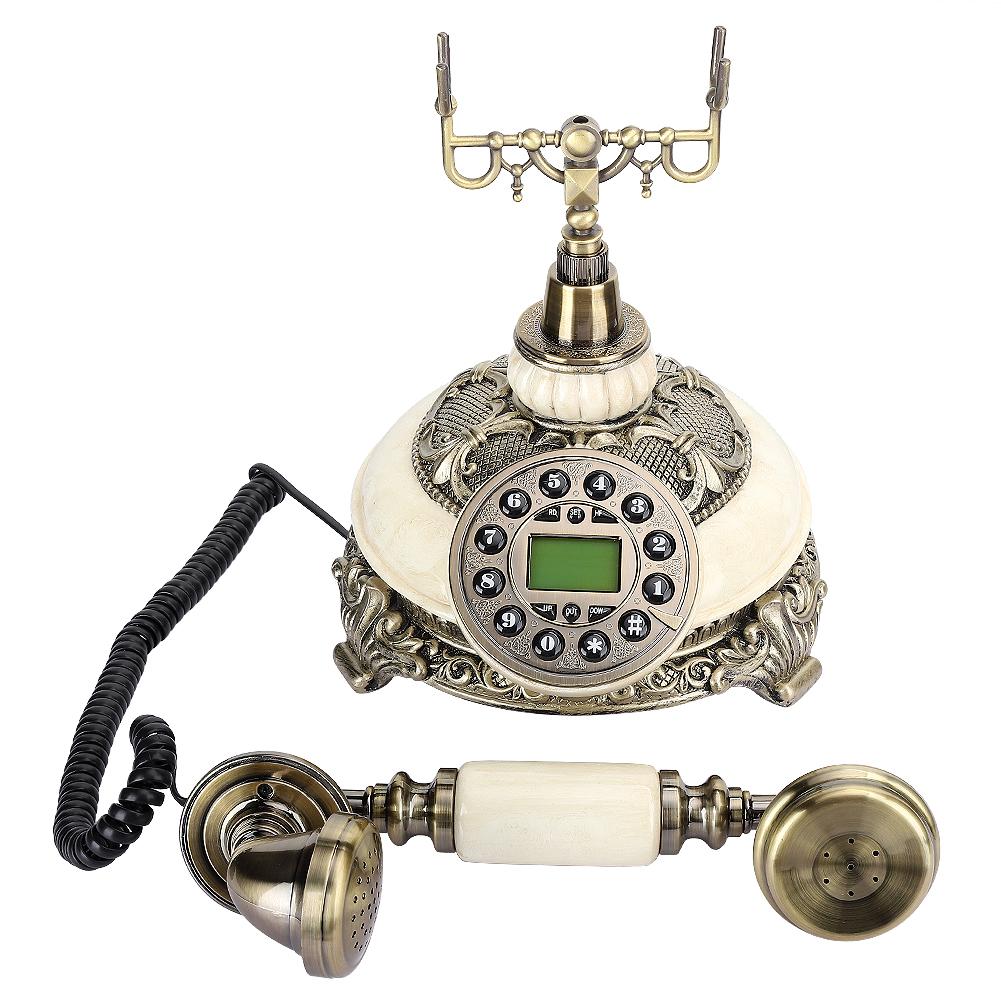 Смола Белый Европейский Hands Free Спальня Архаичный Винтажный Идентификатор Вызывающего Телефона Для Дома