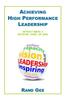 Книга Achieving High Performance Leadership