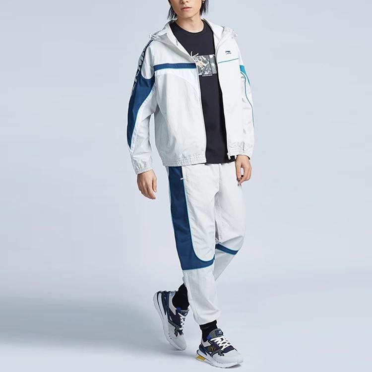 Li Ning Trend Series Loose Mid Waist Tapered Knit Sports Pants Men Bottoms Antarctic-Gray AYKR405-1