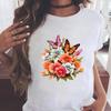 (Азиатский размер) Повседневная женская мода принт с коротким рукавом футболки с милой бабочкой 90-х одежда T женский топ с графическим принтом футболка