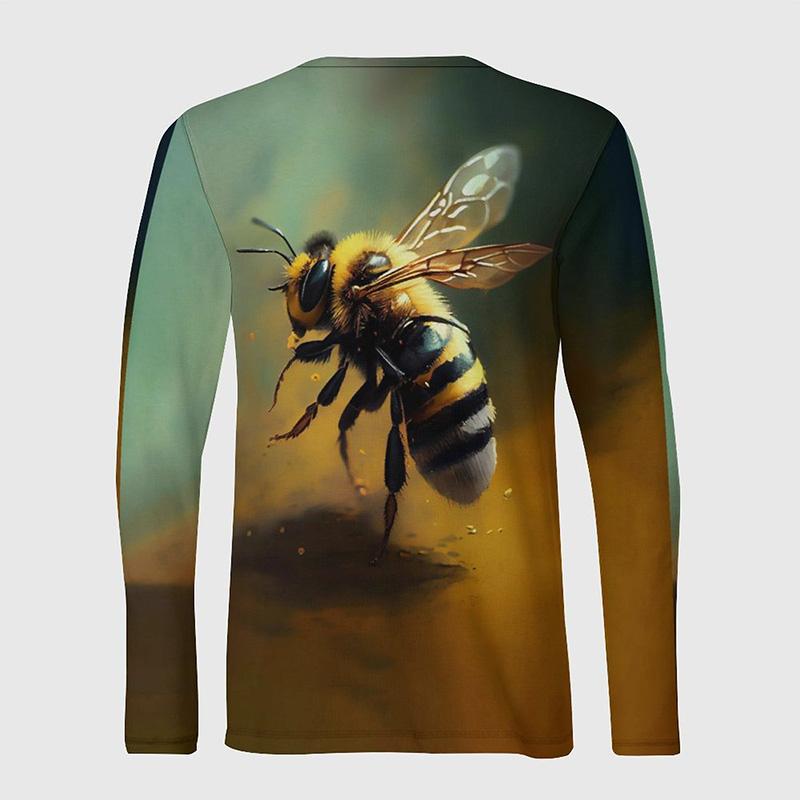 Милая сотовая пчела 3D принт с длинным рукавом футболка для мужчин и женщин одежда повседневная мода уличная спортивная дышащая футболка топы для мужчин